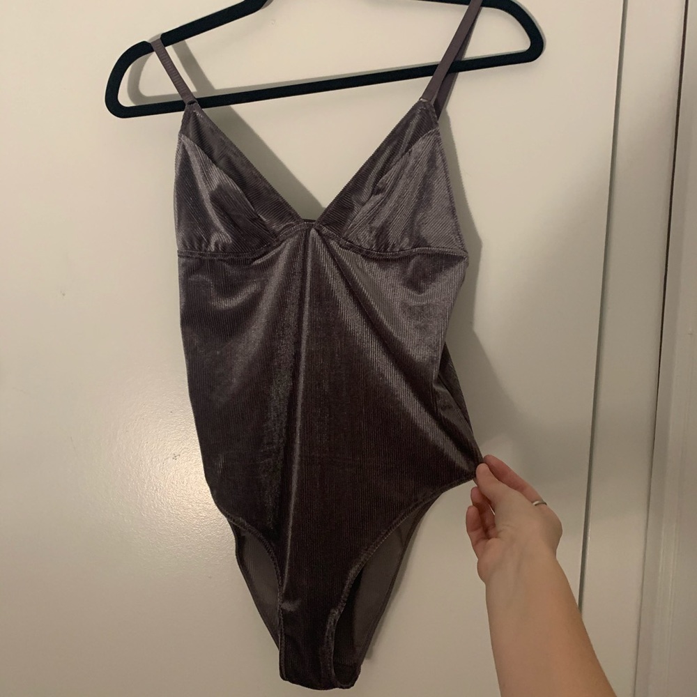 Grey Velvet NEW Bodysuit